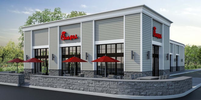 A rendering shows the planned Chick-fil-A on Route 132 in Hyannis. 

Courtesy of Town of Barnstable