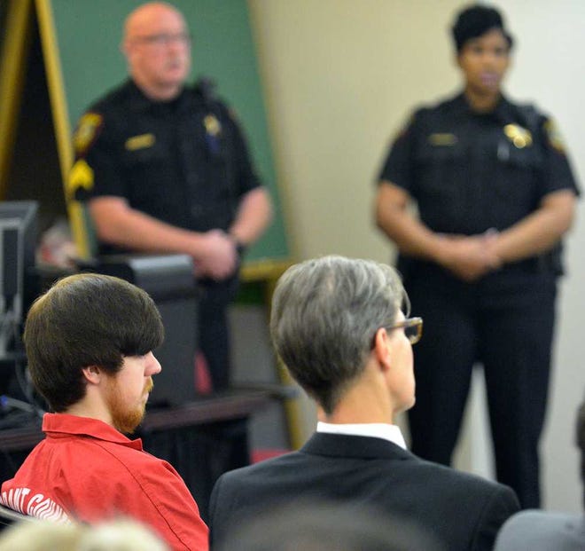Ethan Couch, sits next to his attorney Scott Brown, during a hearing at Tim Curry Justice Center in Fort Worth, Texas, Wednesday, April 13, 2016. Judge Wayne Salvant ordered Couch, the Texas teenager who used an "affluenza" defense in a fatal drunken-driving wreck, to serve nearly two years in jail. (Max Faulkner/Star-Telegram via AP, Pool)