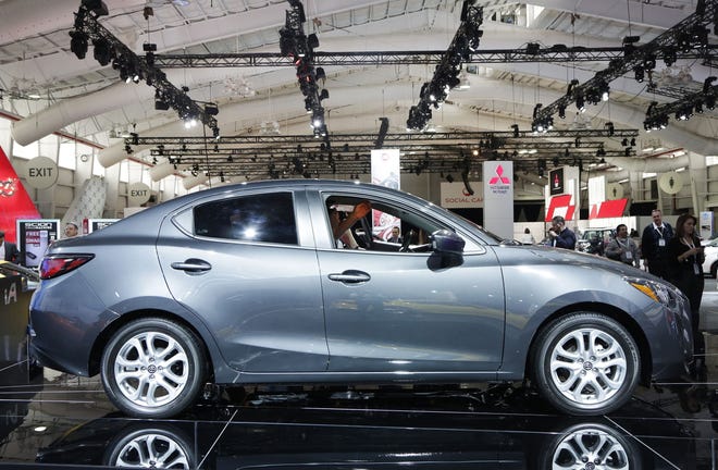 The 2016 Toyota Scion iA sedan, on display at the 2015 New York International Auto Show. Photo/The Associated Press
