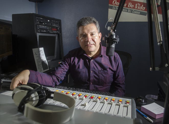 Hector Manzo runs Ondas de Vida, a spanish-language Christian radio station in Hesperia that's trying to build bridges in the community. James Quigg, Daily Press