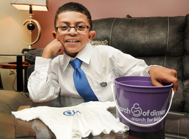 Justin Bowser, 9, Warminster, was selected as the ambassador for the 2016 March of Dimes walk in Upper Dublin.