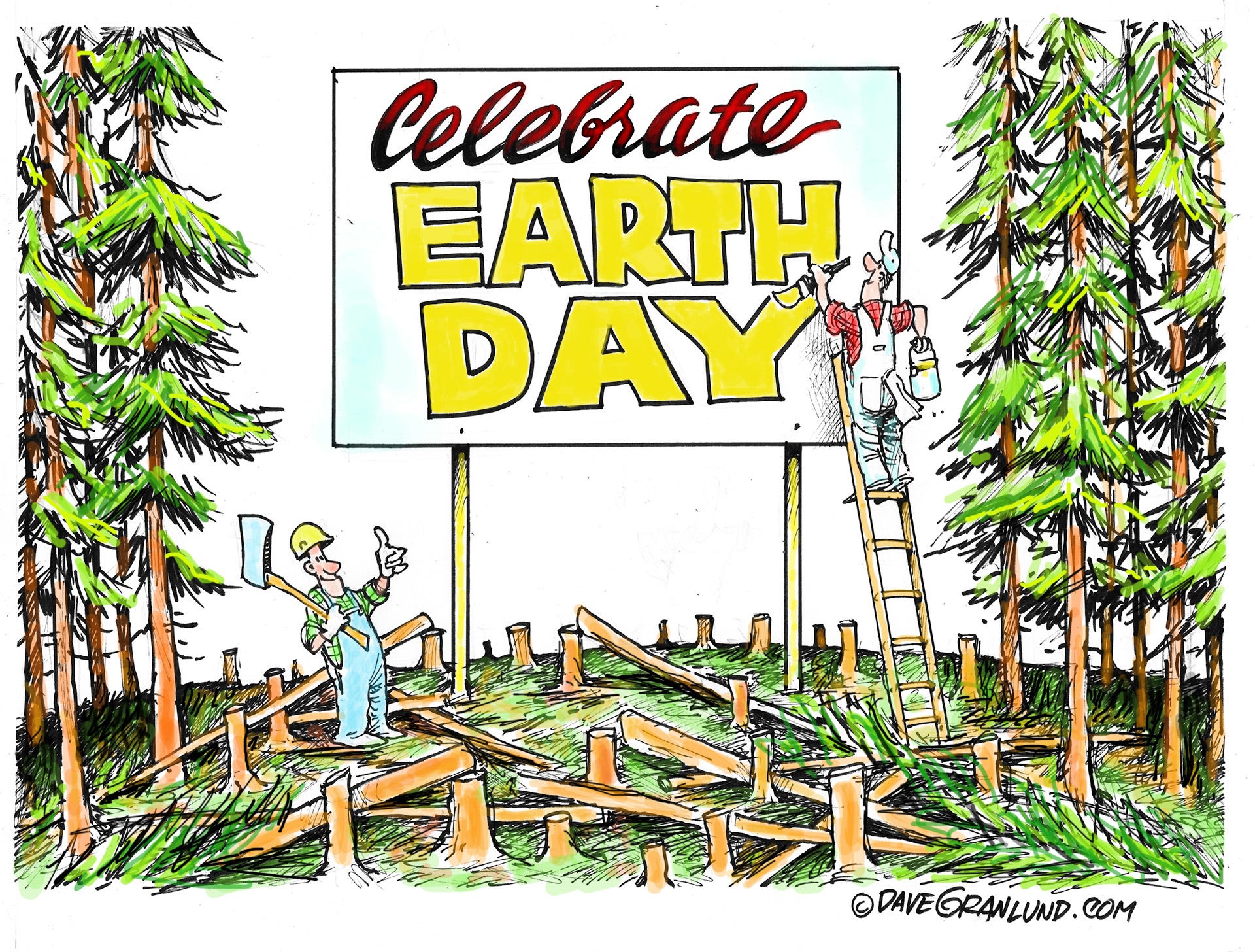 Granlund cartoon: Earth Day PR