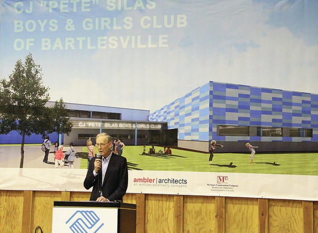 Boys & Girls Club of Bartlesville Capital Campaign co-chairman Glenn Cox announces the club has raised $5 million and is opening the public phase of its capital campaign to raise another $1 million toward construction of a new facility in west Bartlesville. Check out the video of the announcement on the EE’s Facebook page. Chris Day/Examiner-Enterprise 
 This is an artist rendering of the proposed 30,000-square-foot Boys & Girls Club, which will be built at the corner of Fifth and Seminole Avenues in west Bartlesville. 
 The floor plan for the 30,000 square foot Boys & Girls Club includes space for a Teen Center, gym, a larger kitchen and dance, art and game areas. Ambler Construction