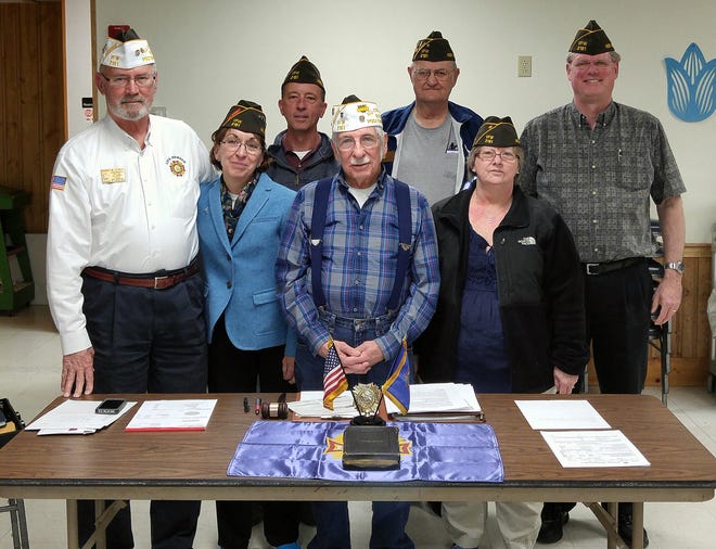 Among those chosen recently to lead the Exeter Veterans of Foreign Wars Post 2181 are, front , from left, Richard McDermott, Sue Tetreault, Dave Lyman, Linda Casey; back, Peter Baker, Junious "Bud" Owens, Wesley Davis. Courtesy photo