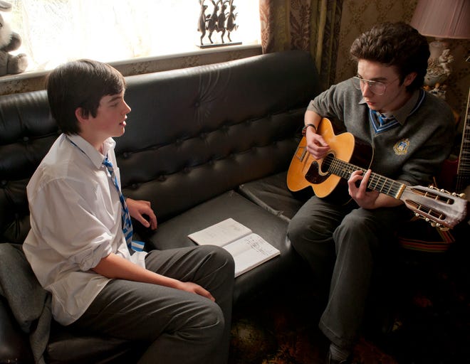 Conor (Ferdia Walsh-Peelo) and Eamon (Mark McKenna) put together some words and music. (Cosmo Films)