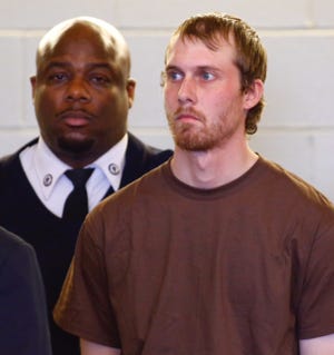 Lucas McPherson, 25, is arraigned in Plymouth District a day after police he said he shot at three people, hitting two of them, during a late-night shooting spree through the center of Duxbury.