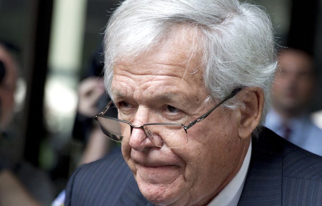 FILE - In this June 9, 2015, file photo, former U.S. House Speaker Dennis Hastert departs the federal courthouse in Chicago. A man who alleges he was sexually abused by Hastert decades ago and was later promised $3.5 million to stay quiet has filed a federal lawsuit saying he's only been paid about half the money. (AP Photo/Christian K. Lee, File)