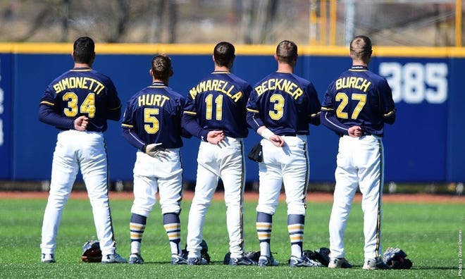 Hiland graduate Luke Burch and Dover product Mason Mamarella have helped Kent State baseball to the top of the Mid-American Conference East Division.