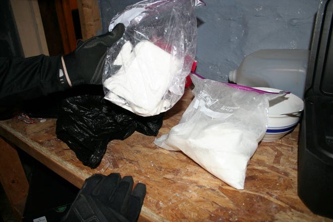 - Courtesy photo
Cocaine seized during raid on Lavender St.