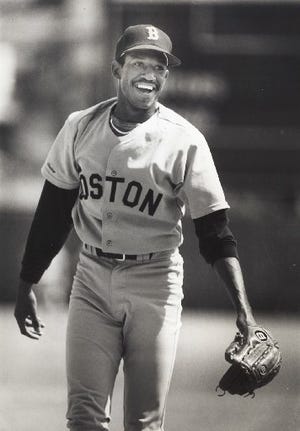 Dennis 'Oil Can' Boyd pitches batting practice in spring training in 1989.