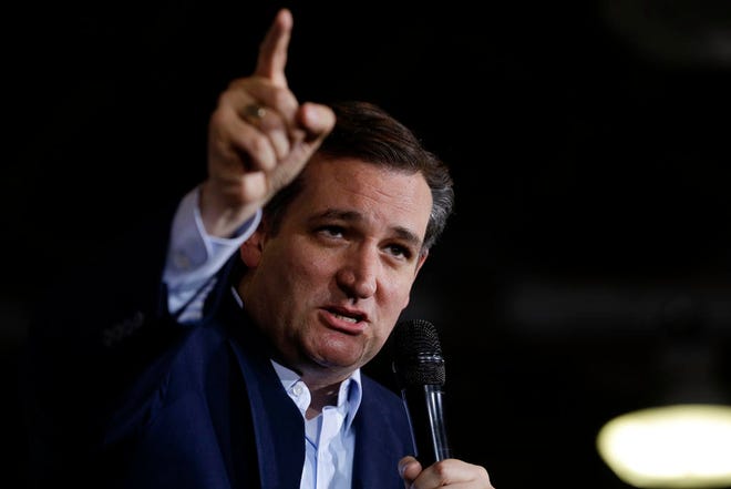 In this April 26, 2016, photo, Republican presidential candidate Sen. Ted Cruz, R-Texas, speaks during a rally at the Hoosier Gym in Knightstown, Ind. Cruz and Ohio Gov. John Kasich are having a tough time attracting establishment Republican donors even as they intensify their efforts to derail the nomination of billionaire Donald Trump. (AP Photo/Michael Conroy)