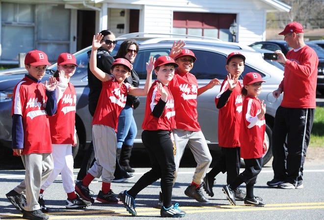 The parade route during Brookfield Little League opening day on Saturday, April 30, 2016.