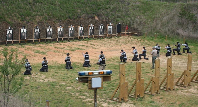Cadets spend a considerable amount of time on the firing range during Basic Law Enforcement Training before coming a police officer.

Photo submitted by Gaston College.