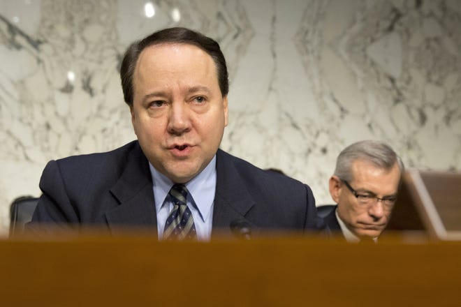 Joint Economic Committee Vice Chairman Rep. Patrick Tiberi, R-Ohio questions Federal Reserve Chair Janet Yellen during the committee's hearing on Capitol Hill in Washington, Thursday, Dec. 3, 2015. (AP Photo/Jacquelyn Martin)