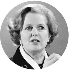 Conservative Party leader Margaret Thatcher