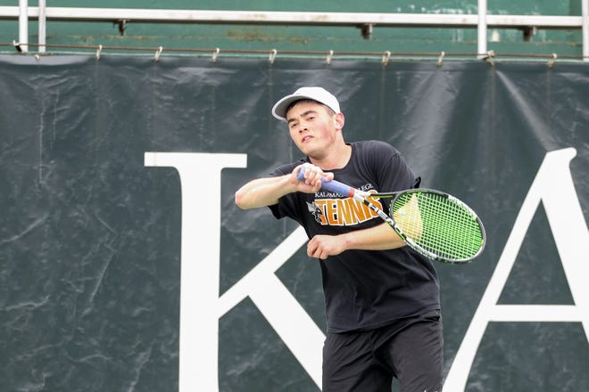 Auburn grad Branden Metzler is 19-0 this spring as a junior at Kalamazoo College, with three wins over nationally ranked NCAA Division III players. He hopes to contend for the NCAA Division III championship, held May 23-28 at Kalamazoo, Michigan. KIMBERLY MOSS/ KALAMAZOO COLLEGE
