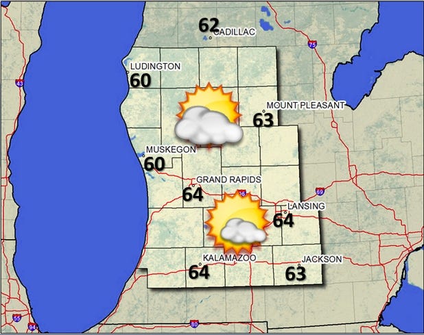 Holland's forecast for Tuesday, May 3, expects a high temperature around 61 degrees. There is an 80 percent chance of rain for Tuesday evening. Contributed