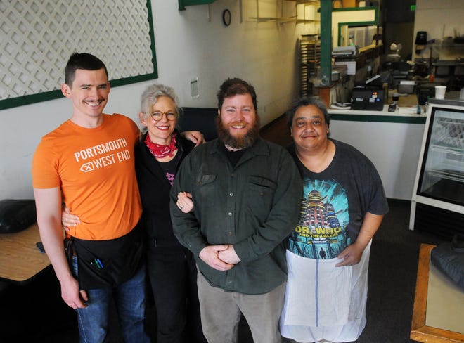 Pizza STREET will be opening in the space where Ken's West End Pizza operated before closing recently after 18 years. Owners of the restaurant STREET, located in the same building at Gallagher's Place, are excited to be a part of the new eatery. From left are Campbell Lozuaway-McComsey, Michelle Lozuaway and Josh Lanahan, along with Julia Marsh, who worked at Ken's for 16 years and is staying to work for the new owners.

Deb Cram/Seacoastonline