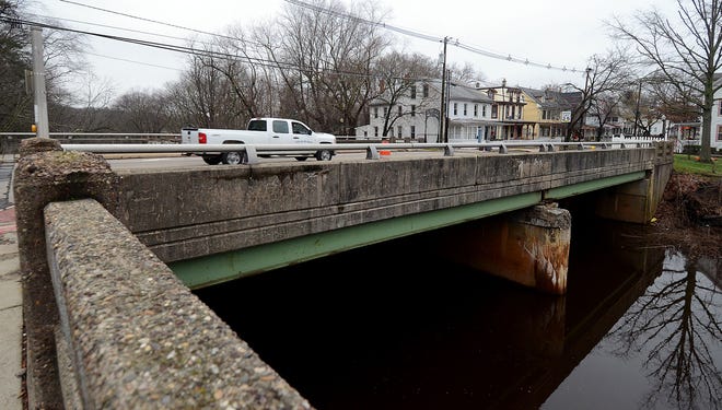 (file) Due to the condition of the Pine Street bridge in Mount Holly, the weight limit on the span over the Rancocas Creek was limited in December 2015. On Thursday, May 5, 2016, the county announced it would temporarily shut the bridge for six to eight weeks to undergo repairs.