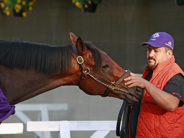 Nyquist, with Fernel "Lefty" Serranoa, will start from post position No. 13 in the Kentucky Derby.