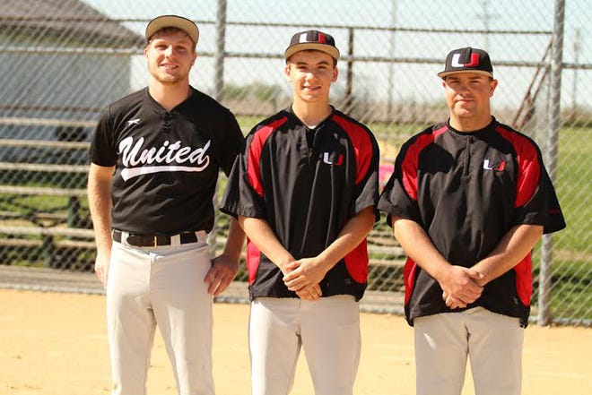 United's Brett Welch Eli Olin and Kyle Flick were honored Thursday at Senior Night.  RUTH KENNEY/REVIEW ATLAS