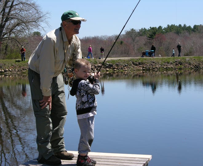 Pictured: Colton Piontkowski getting some pointers from a volunteer from Trout Unlimited. Courtesy Photo