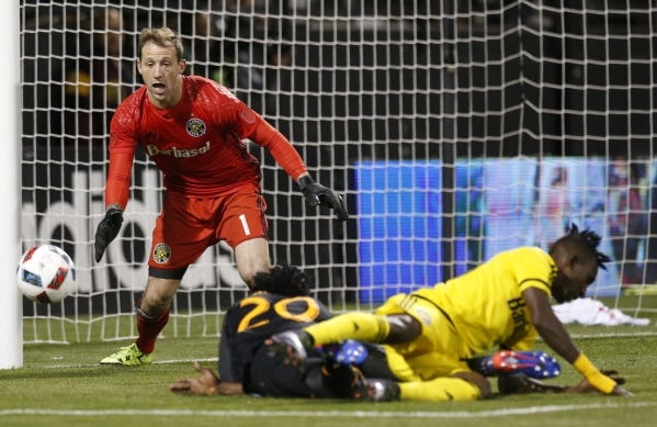 Goalkeeper Steve Clark, left, and the Crew defense is 10th in the 20-team MLS in goals allowed at 1.25 a game.