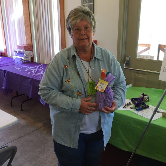 Helen is the second-place winner at the Farmington-Victor Kiwanis Club Kiwanis All Stars Relay for Life team bunco tournament April 23. PHOTO PROVIDED/KATHLEEN SCHREINER