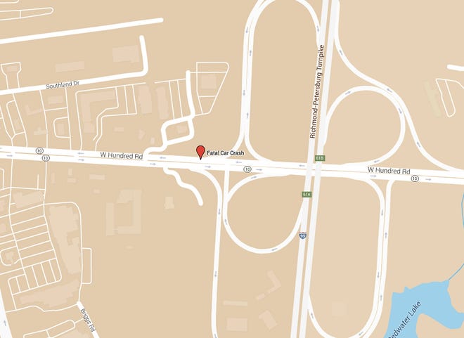 The Chesterfield County Police Department is investigating a fatal two-vehicle crash that occurred in the 2300 block of West Hundred Road in Chester at about 11:11 p.m. on Thursday, May 5. Map/progress-index.com