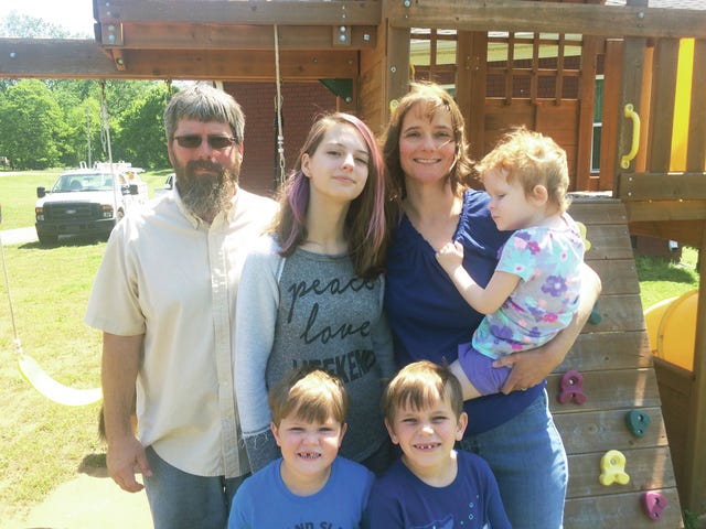 Diane and Chris Alley's family includes Ashton, 4, Zaden, 6; Regan, 12; and Bella, 5. (Staff photo by James Bennett)