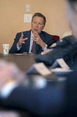 At the Statehouse on Tuesday, Gov. John Kasich presided over his first cabinet meeting since pulling out of the race for president.