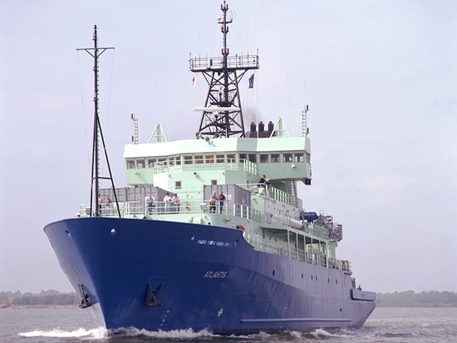 The research vessel Atlantis, operated by Woods Hole Oceanographic Institution, was used to locate the voyage data recorder carried aboard El Faro.