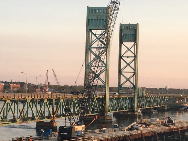 A view of the Sarah Mildred Long Bridge from the Kittery, Maine side a few minutes after it opened for the first time in about two-and-half hours after a lock span malfunction at about 5 p.m. on Wednesday. Courtesy photo by Mike Wolstat