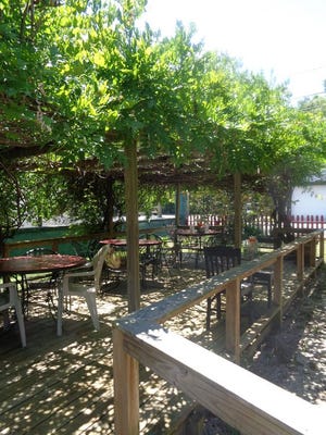The patio makes a nice retreat for guests at Sweet Magnolia's Deli.