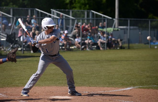 Bethel Christian Academy's Luke Stalnaker swings on a pitch in Saturday's state championship game played in Wilson. The Trojans fell 4-1 to Faith Christian to finish runners-up for the season.