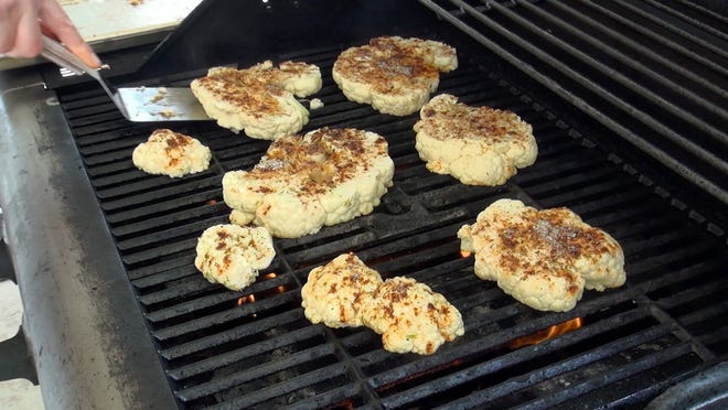 Grilling the cauliflower gives a great charred taste.