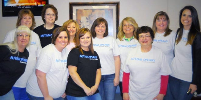 Staff at Pines Behavioral Health wore "Autism Speaks" t-shirts for autism awareness during the month of April. Courtesy Photo