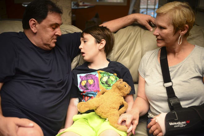 Connor Patsilevas, 8-year-old son of Chris and Alyson Patsilevas of Moon Township, has brain cancer. An inoperable tumor grows at the base of his spine in his brain stem, the body’s command central that controls vital functions such as heart rate, breathing, blood pressure, digestion and consciousness. His only hope, his parents said, is an experimental drug treatment at a children's hospital in California.