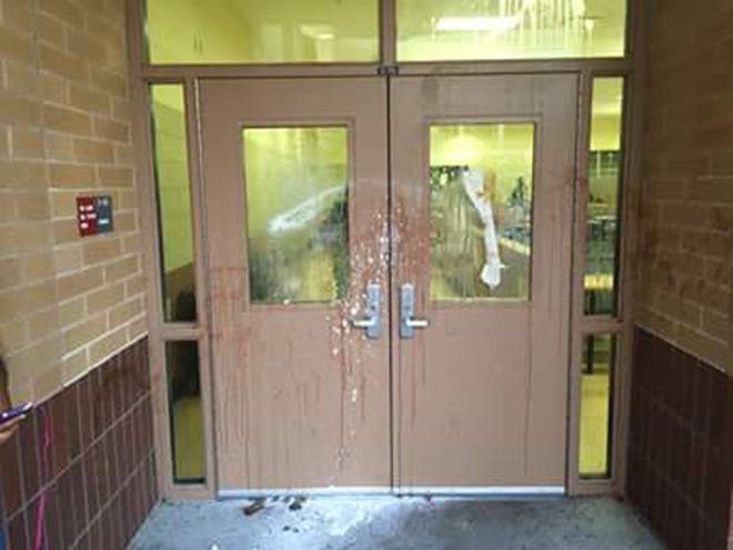 Mainland High School was vandalized over the weekend as students say there was damage including a broken fountain and food strewn about the campus. Provided by Michelle Marie Lecza