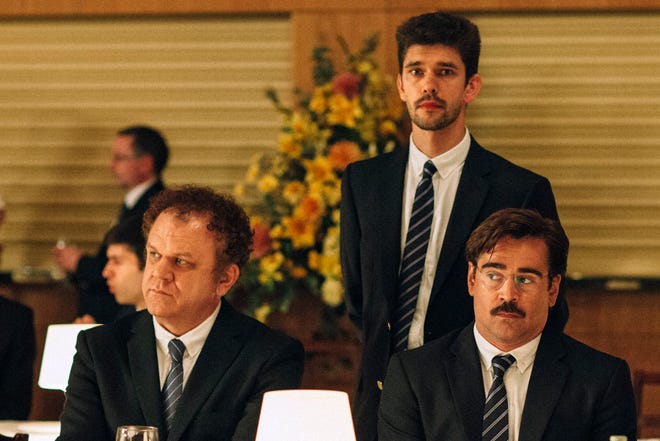 From left, John C. Reilly, Ben Whishaw and Colin Farrell in a scene from, "The Lobster." (A24 Films)