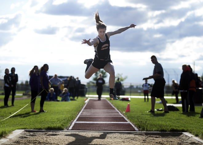 Freeport's Baylee Alderman qualified for state in the triple jump during the Class 2A Rochelle Sectional on Thursday, May 12, 2016, at Rochelle. Her distance was 35 feet and 7 inches. SUNNY STRADER/STAFF PHOTOGRAPHER/THE JOURNAL-STANDARD