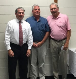 From left, members of the Cleveland County YMCA Circle of Friends, Larry Wilson (2007), Dr. Chip Blackley (2016) and John Godbold (2006) are shown. 

Special to The Star