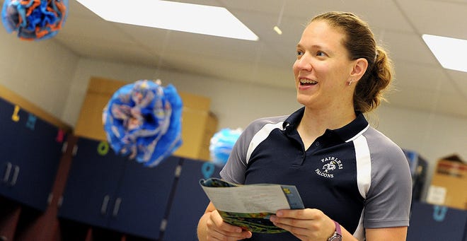 Emily Amendola works as a full-time substitute teacher for Fairless Local School District. Since January, she has worked nearly every school day. (CantonRep.com / Ray Stewart)