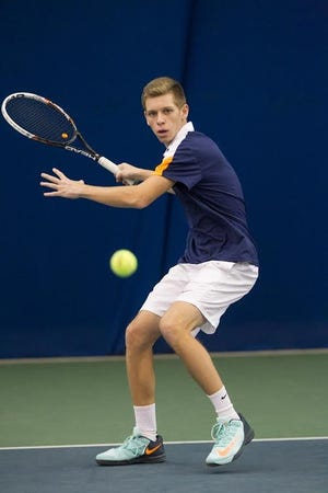 Former Rockford Christian star Justin Ancona is 16-3 this year at No. 1 singles for Wheaton College and was CCIW conference Player of the Year. WHEATON COLLEGE PHOTO