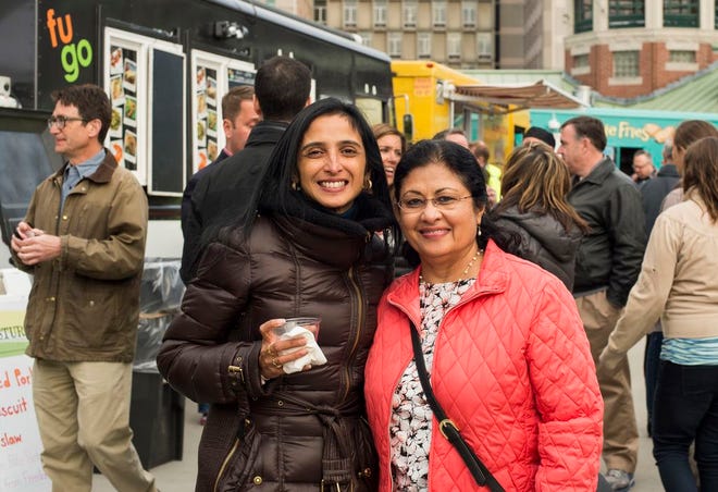 Kinnari Patel and Jyothi Subramaniam at the Rhode Island Community Food Bank's Truck Stop Benefit. Photo: Stacey Doyle