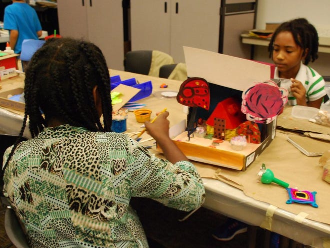 Children attend the Harn Museum of Art camp last summer for children. Courtesy of Harn Museum