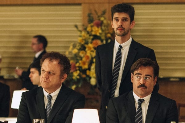 From left, John C. Reilly, Ben Whishaw and Colin Farrell in "The Lobster"