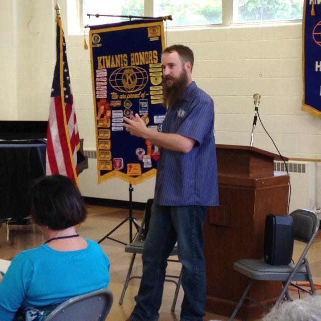 Zack Bigelow spoke during this week's Hillsdale Kiwanis meeting. COURTESY PHOTO
