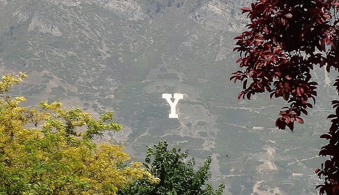 Brigham Young University students painted this Y on a mountain just south of campus.  [Photo by Beth M. Stephenson, for The Oklahoman]