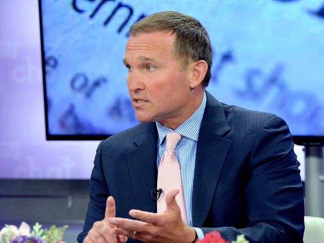 Jacksonville Mayor Lenny Curry visited the First Coast News program "The Chat" May 25 to help sell the extension of a 1/2 cent sales tax to fund the city's pension program.